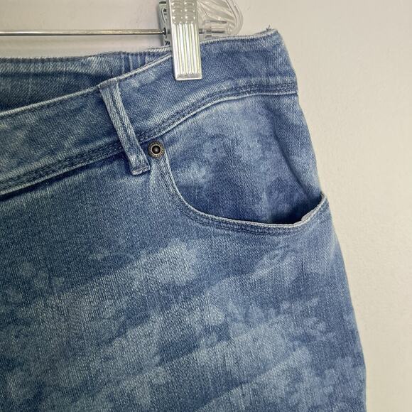 J Jill Womens Floral Denim Slim Straight Jeans Plus Sz 18 Blue Feminine Timeless - Picture 8 of 15